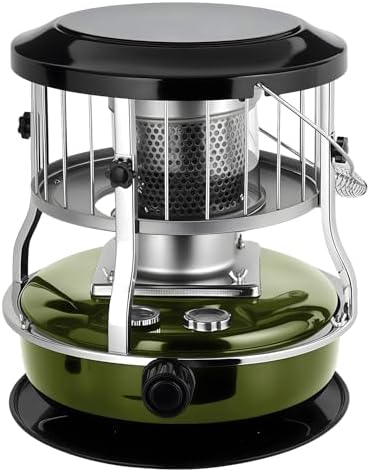 Indoor Kerosene Heater, Portable Kerosene Heater for Camping and Emergency, 9000 BTU 2400W Output with 1.21 Gallon Fuel Tank, 18–22 Hour Burn, 0.2–0.24L/H Consumption (Red)