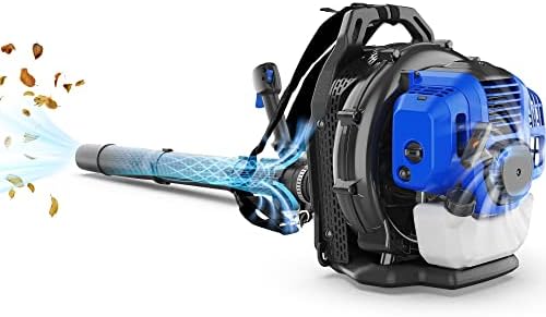 WILD BADGER POWER Leaf Blower Backpack, 43cc Gas Powered Strong Air Flow, Light Weight 17.4 lbs, Ideal for Leaf, Sand, Gravel, Snow, Yard and Driveway