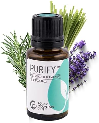 Rocky Mountain Oils Purify Essential Oil Blend 15ml - Organic, 100% Pure Blend with Lemongrass, Rosemary, Lavender, Myrtle, Citronella