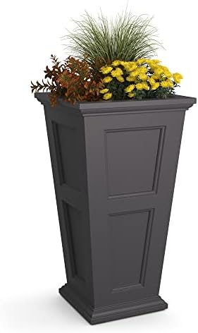Mayne Fairfield 40in Tall Square Planter, Black | Indoor/Outdoor, All season, Fade resistant, 15-year warranty