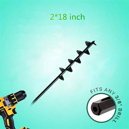 Auger Drill Bit，Garden Plant Flower Bulb Rapid Planter Umbrella Hole Digger for 3/8” Hex Drive Drill(218inch)