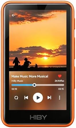 HiBy Music R1 Bluetooth MP3 Player with Touchscreen, Hi-Res Audio & Wireless Dual Certified, Supports Tidal & Qobuz Streaming, LDAC, Expandable Storage up to 2TB, 15-Hour Playtime