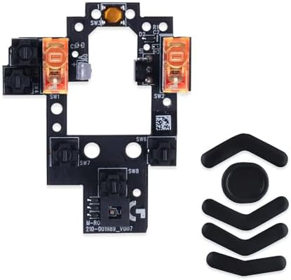 HUYUN Mouse Switch Button Micro Switch Board with Mice Feet Sticker Replacement for Logit G604 Wireless Gaming Mouse (D2FC-F-7N 20M)