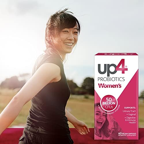 up4 Probiotic for Women, Vaginal, Digestive & Immune Support* 50B CFU 60 ct | Quad-Action Formula, Lactobacillus Strains, Whole Cranberry Powder