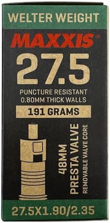 Maxxis 27.5" x 1.90-2.35" Welter Weight Bicycle Inner Tube | 48mm Presta Valve | Removable Valve Core | Puncture Resistant | MTB Bike Tube