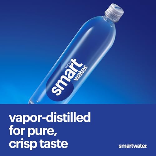 smartwater Vapor Distilled Water Bottles, 16.9 fl oz, 6 Pack | Purified water with antioxidant selenium, and electrolytes like potassium