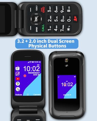 4G Flip Phone Unlocked, Basic Smart Cell Phone for Seniors Backup