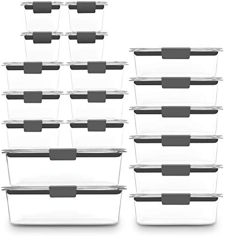 Rubbermaid Brilliance Food Storage Containers with Lids, Set of 22 | Large 9.6 Cup Container