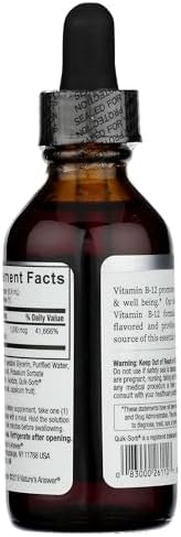 Nature's Answer Liquid Vitamin B-12 | Promotes Healthy Nerve Function & Energy Levels | Naturally Flavored & Gluten-Free 2oz