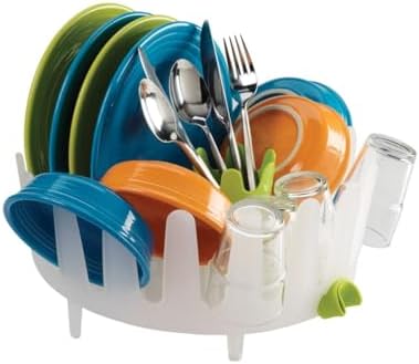 Chef'n Plastic 401-281-004 DishGarden Dish Rack, 14 x 13.25 x 6.5 inches, White/Green