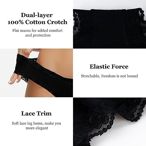 Women’s Underwear Soft Breathable Cotton Brief Ladies Panties 5-Pack