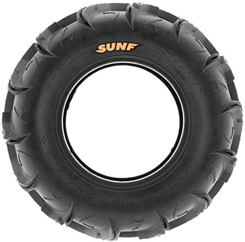 Set of 4 SunF Warrior AT Mud & Trail 25x8-12 Front & 25x10-12 Rear ATV UTV Off-Road Tires, 6 PR, Tubeless A048