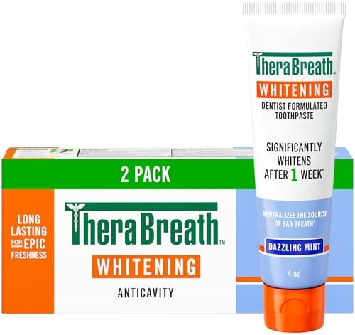TheraBreath Healthy Gums Oral Rinse, Antigingivitis, Clean Mint Flavor, Dentist Formulated to Help Prevent Gingivitis and Support Gum Health, Alcohol Free, 16 Fl Oz (Pack of 2)