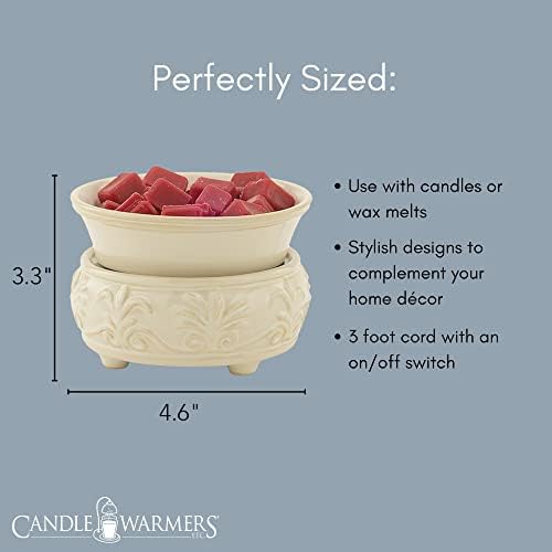 Candle Warmers ETC 2-in-1 Candle and Fragrance Warmer for Warming Scented Candles or Wax Melts and Tarts with to Freshen Room, Midas