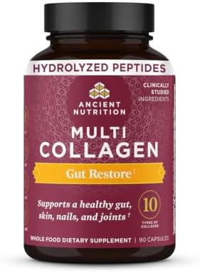 Ancient Nutrition Hydrolyzed Multi Collagen Peptides Capsules, Gut Restore