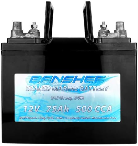 Banshee Deep Cycle Sealed AGM Marine Battery Group 34