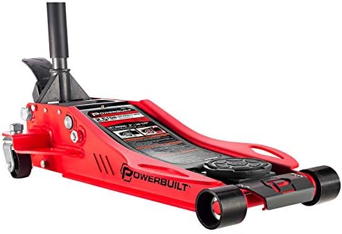 Powerbuilt 6 Piece Car Jack and Garage Creeper Service Set, 2 Ton Vehicle Lift, Jackstands, Folding Creeper, Wheel Chocks, Car Repair Garage Equipment - 640816, Large, Red
