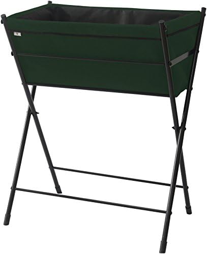 VegTrug Poppy Go Raised Planter, Black, 25.6" x 15.7" x 31.1" | Portable raised planter, folding frame, removable felt liner, patio herbs and flowers, Black finish