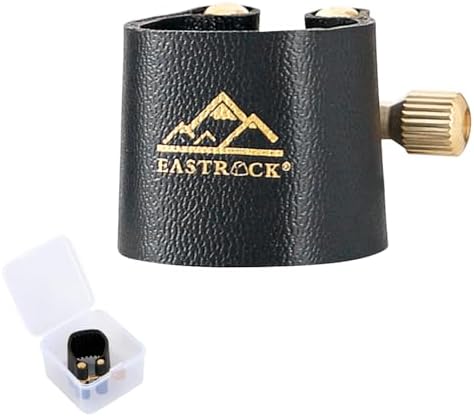 EASTROCK Alto Saxophone Ligature Kit, Metal Ligature for Saxophone Mouthpiece with Plastic Cap, Wind Musical Instruments Accessory for Beginner and Student