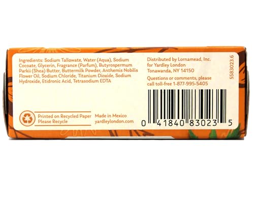 Yardley Shea Buttermilk Bath Bar 4oz 4 Pack