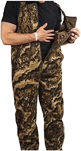 HOT SHOT Men’s Insulated Camo Bib, Ultra-Quiet Adjustable Overalls, Cold Weather Hunting Coveralls for Men