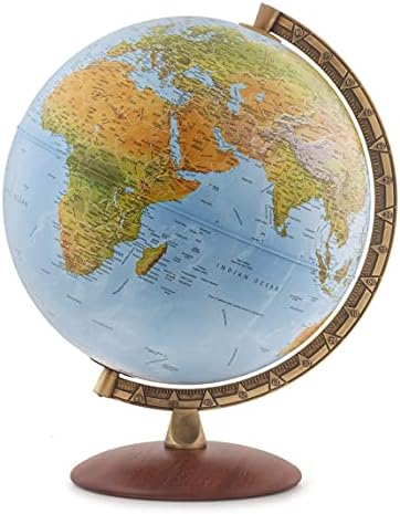 Waypoint Geographic Light Up Globe - Lugano 12” Desk Decorative Illuminated Globe with Stand and Blue Ocean, Up to Date