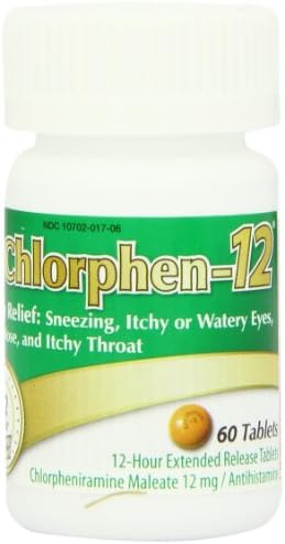 Chlorpheniramine Maleate Extended Release, 12 Mg , 60 Tablets
