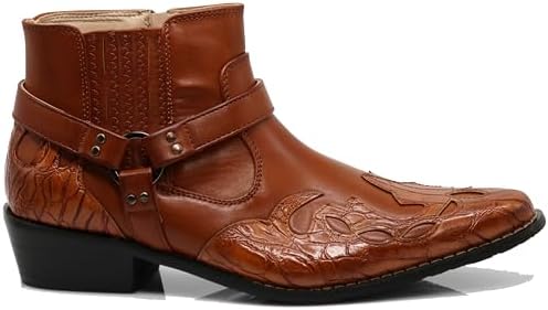 Enzo Romeo WT11 Men's Western Cowboy Motorcycle Ankle Boots