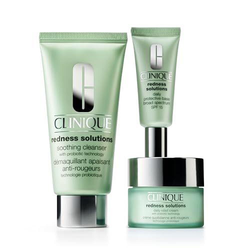 Clinique Redness Solutions Redness Regimen Skincare Set | Soothing Cleanser, 2.5 Fl Oz | Daily Relief Cream