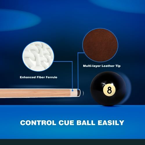 GSE 36"/42"/48"/52"/58" 1-Piece Canadian Maple Shorty Pool Cue Sticks | Solid Hardwood, Billiard House Bar Pool Cue Sticks for Beginners, Small Limited Tight Space Use
