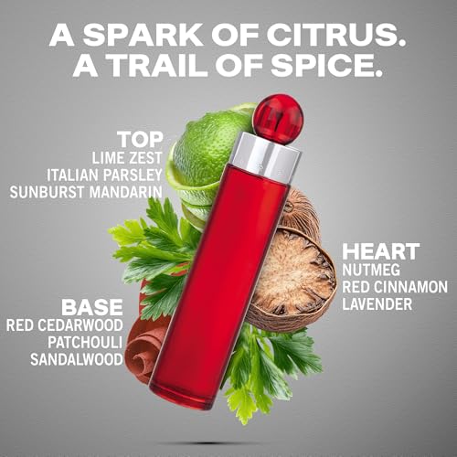Perry Ellis 360° Red Eau De Toilette Spray for Men - Mens Cologne, Long Lasting Perfume, EDT, Fragrance with Notes of Clove