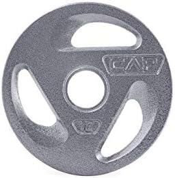 Cap Barbell 2-Inch Olympic Grip Weight Plates, Single, Gray, Various Sizes