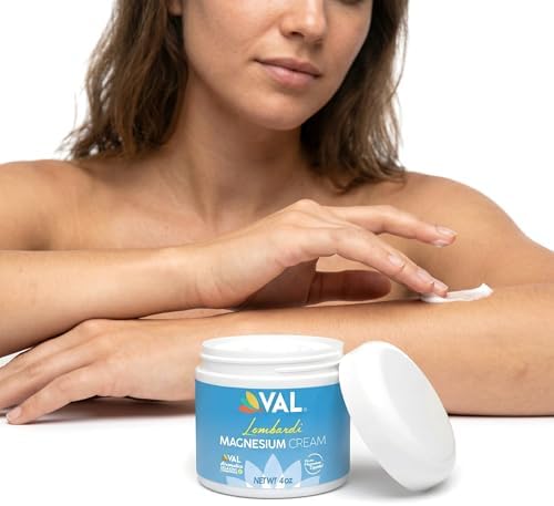 VAL Lombardi Magnesium Lotion, Nighttime Zechstein Magnesium Chloride Cream, Hydrating, Fast-Absorbing, Topical Magnesium for Feet, Legs, Arms, Chest - 4 Ounce (Pack of 1)