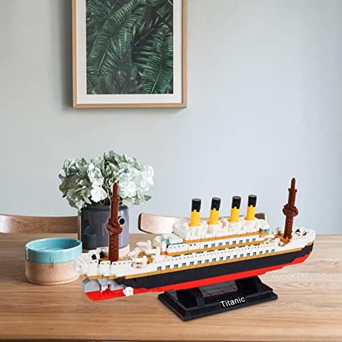 Titanic Ship Model Building Block Set, 1860 PCS Building Bricks Toy DIY Educational Micro Mini Blocks