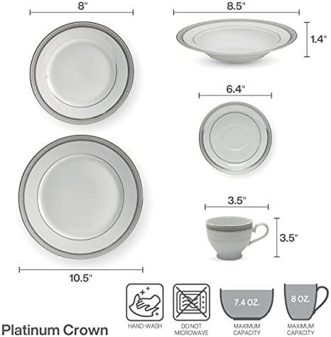 Mikasa Regent Bead 40-Piece Porcelain Dinnerware Set, Service for 8
