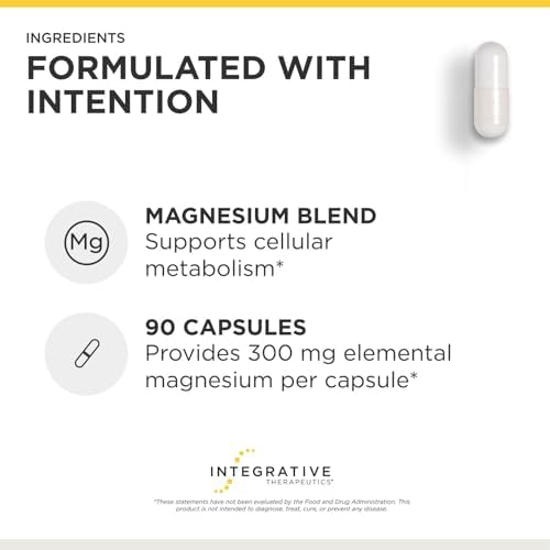 Integrative Therapeutics Tri-Magnesium - Supports Cellular Energy & Energy Metabolism* - Magnesium Supplement for Heart & Nerve Health Support* - Third-Party Tested - 90 Capsules (90 Servings)