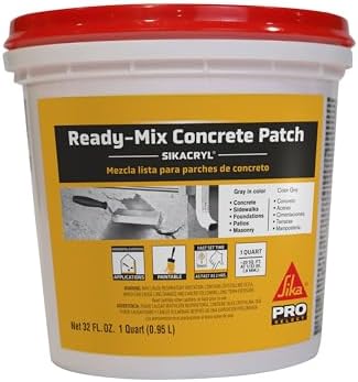 Sika - Sikacryl - Gray - Ready-Mix Concrete Patch - for Repairing spalls and Cracks in Concrete and Masonry - Textured - 1 qt (Pack of 1)