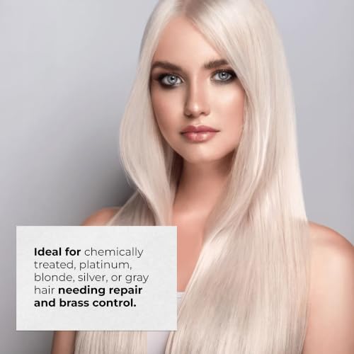 RUSK Deepshine PlatinumX Repair Treatment, Repairs and Moisturizes Chemically Treated or Damaged Hair, Adds Shine to Platinum, Blonde, Gray