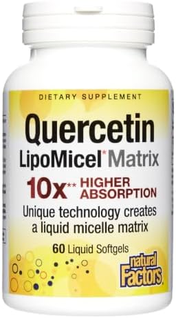 Natural Factors Quercetin LipoMicel Matrix 250 mg, 60 Softgels