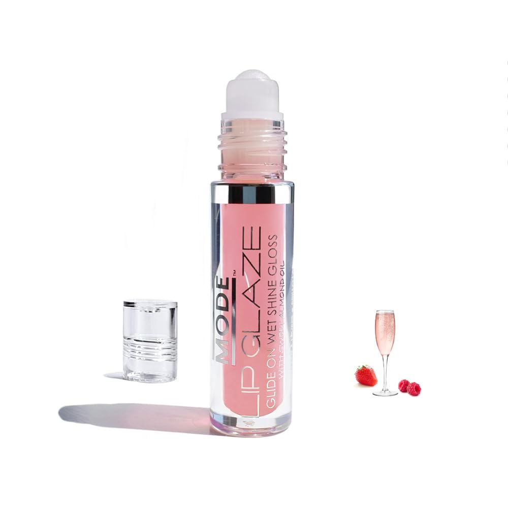 MODE Lip Glaze Cotton Candy Flavored Lip Gloss, Hydrating Sheer Wet Shine, Skincare Fruit Oils