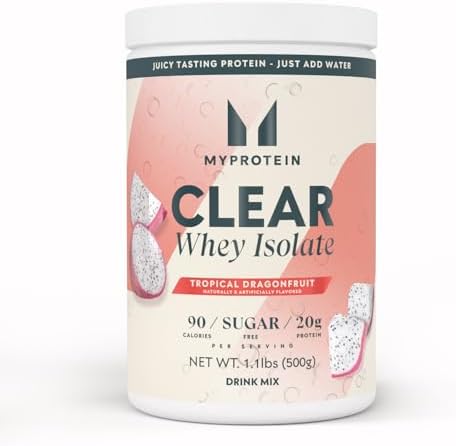 Myprotein Clear Whey Isolate Protein Powder, 35 Servings, (1.9lbs) Strawberry, 20g Protein per Serving, Naturally Flavored Drink Mix