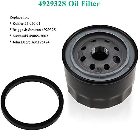 698754 499486 Air Filter 696854 Oil Filter for briggs stratton Intek Extended Life Series V-Twin 18-26 HP Engine 499486S Air AM125424 Oil Filter Kit