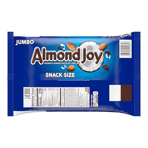 ALMOND JOY Coconut and Almond Chocolate Snack Size, Candy Bars, 0.6 oz (8 Count)