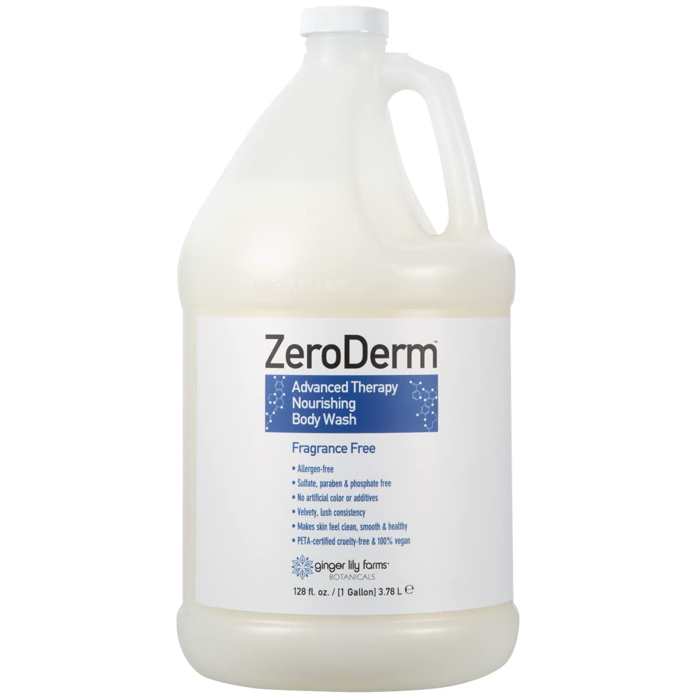 Ginger Lily Farms ZeroDerm Body Wash, 128oz, Fragrance Free