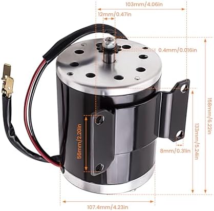 maXpeedingrods 500W 24V DC Brush Electric Motor ZY1020 with Bracket 2500RPM