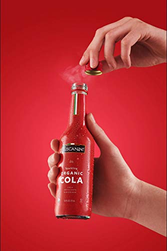 Tuscanini Authentic Organic Cola Soda 9.3oz (6 Pack) Naturally Caffeine Free, Elegant Glass Bottle, Great Tasting, Chemical Free