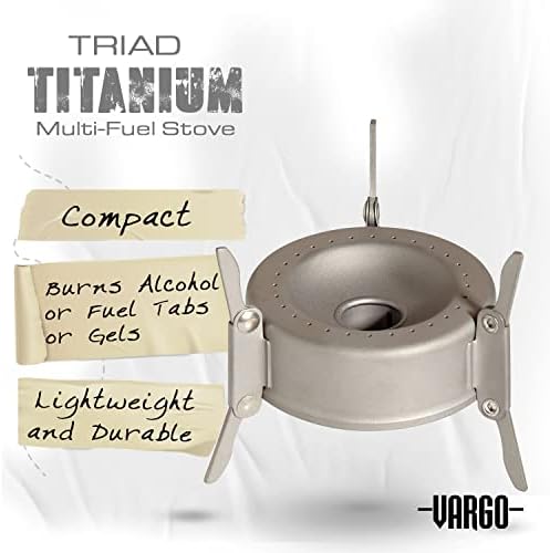 Vargo Titanium Triad Multi-Fuel Stove - Solid Titanium Construction, Lightweight, and Versatile