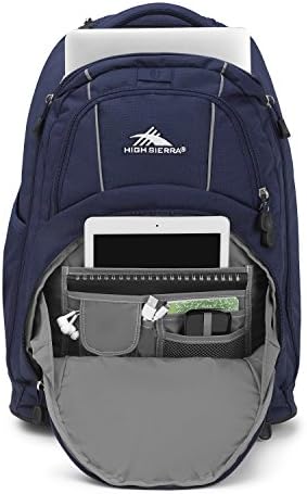 High Sierra Freewheel Wheeled Laptop Backpack, True Navy, 20.5 x 13.5 x 8-Inch