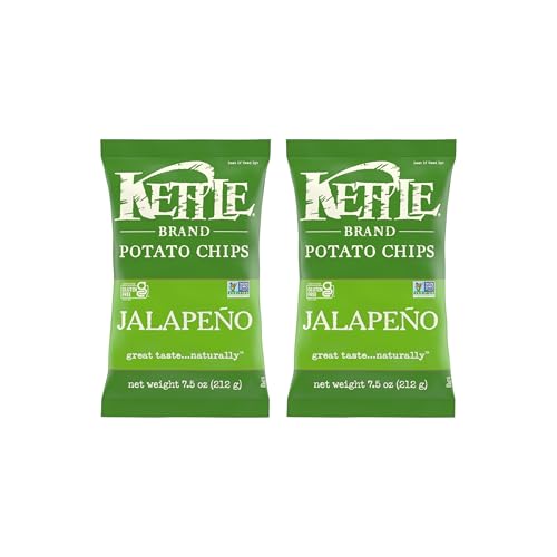 Kettle Brand Potato Chips, Jalapeno Kettle Chips, Party Size, 13 Oz