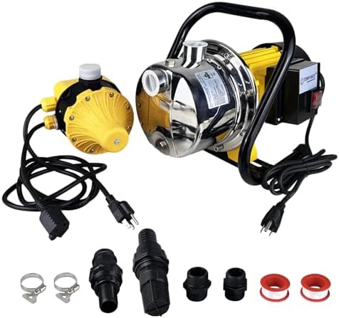 1HP 18gpm Shallow Well 110V Booster Pump Portable Garden Pond Water Transfer Pump Electric Yard Pool Cover Draining Pump Above Ground Irrigation